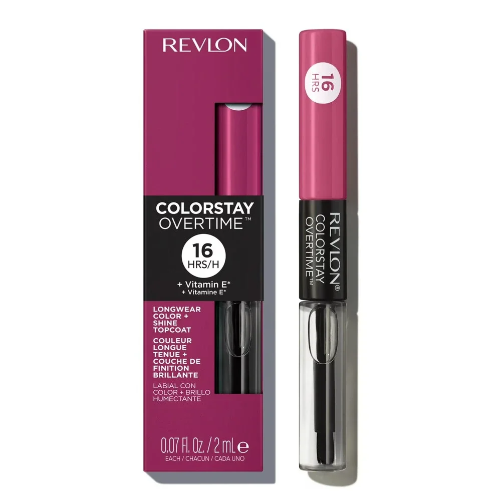 2XRevlon ColorStay Overtime Liquid Lipcolor Perennial Plum Long Lasting Lipstick